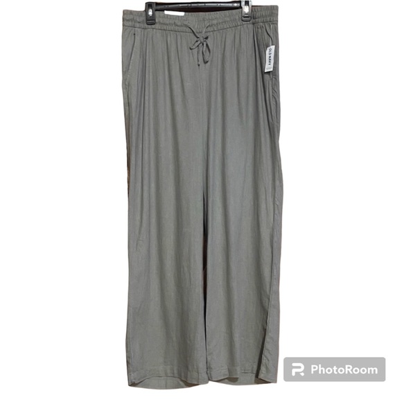 Old Navy Pants - NWT Old Navy Linen Mid Rise Wide Leg Pants Sz L Tan